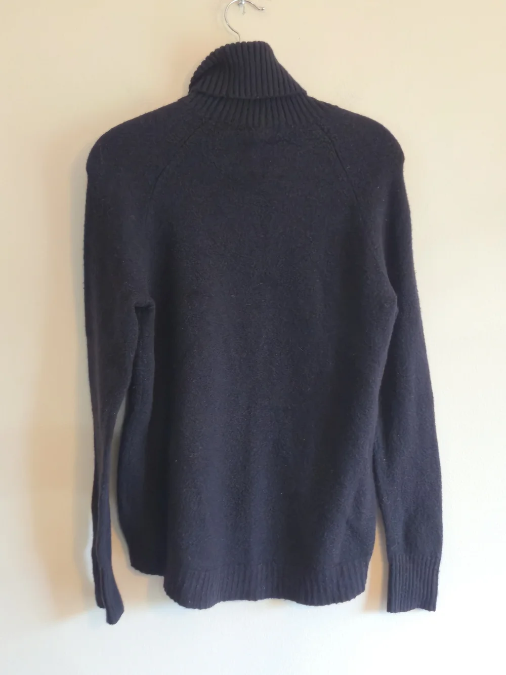 J.Crew Women's Cashmere Black Turtleneck Sweater Classic Ribbed Neck